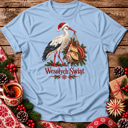 Wesołych Świąt Polish Christmas Stork Unisex T-Shirt
