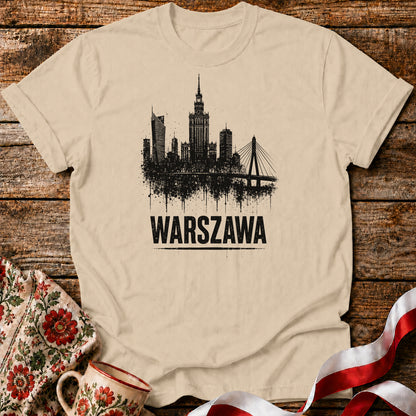 Warszawa Ink Skyline Polish City Unisex T-Shirt