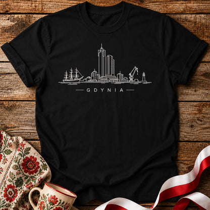Gdynia Minimal Skyline Polish City Unisex T-Shirt