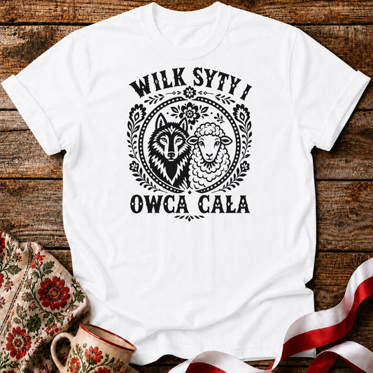 Wilk Syty Owca Cała Unisex T-Shirt
