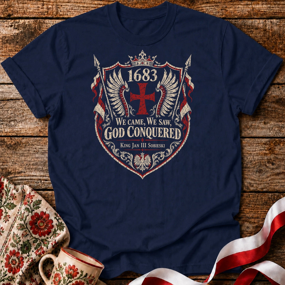 God Conquered 1683 Shield Unisex T-Shirt