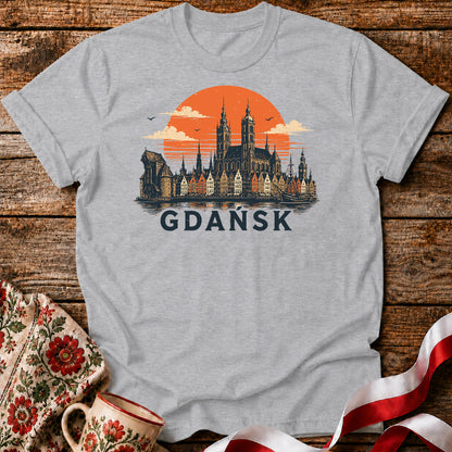 Gdańsk Sunset Skyline Polish City Unisex T-Shirt
