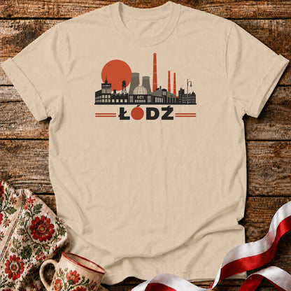 Łódź PRL Industrial Skyline Polish City Unisex T-Shirt