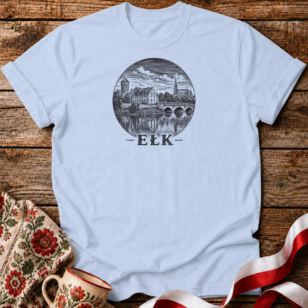Ełk Vintage Skyline Unisex T-Shirt