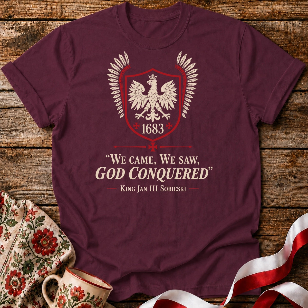 God Conquered 1683 Eagle Crest Unisex T-Shirt