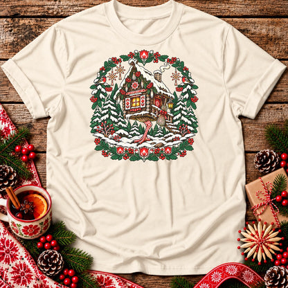 Christmas Baba Yaga Folk Hut Unisex T-Shirt