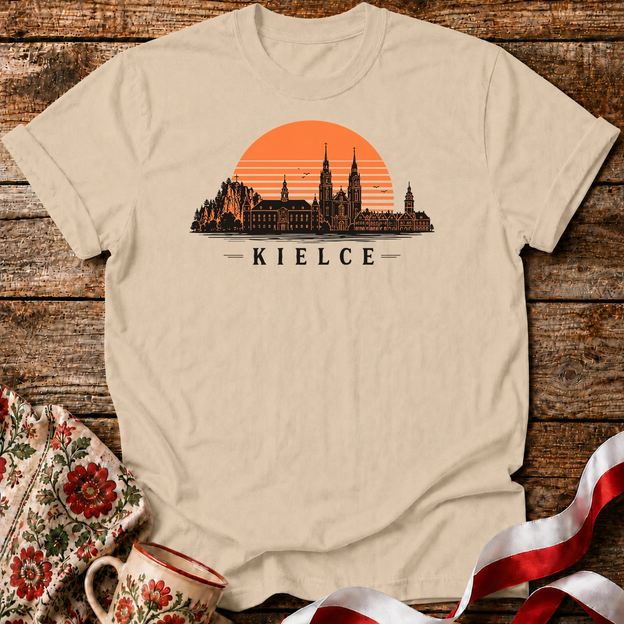 Kielce Sunset Skyline Polish City Unisex T-Shirt