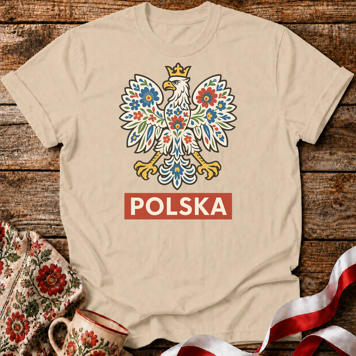 Floral Polish Eagle Unisex T-Shirt