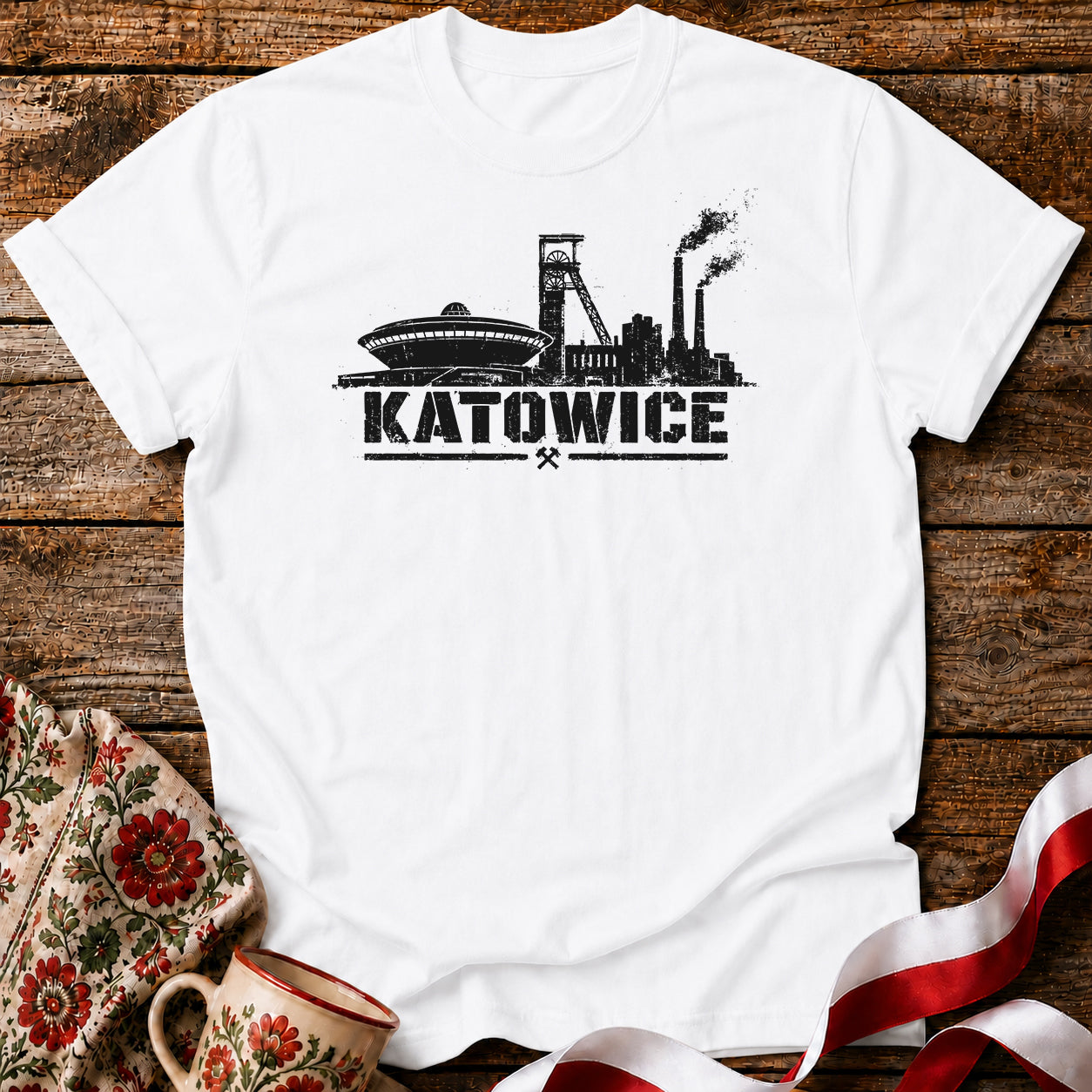 Katowice Industrial Skyline Polish City Unisex T-Shirt