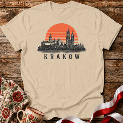 Kraków Sunset Skyline Polish City Unisex T-Shirt