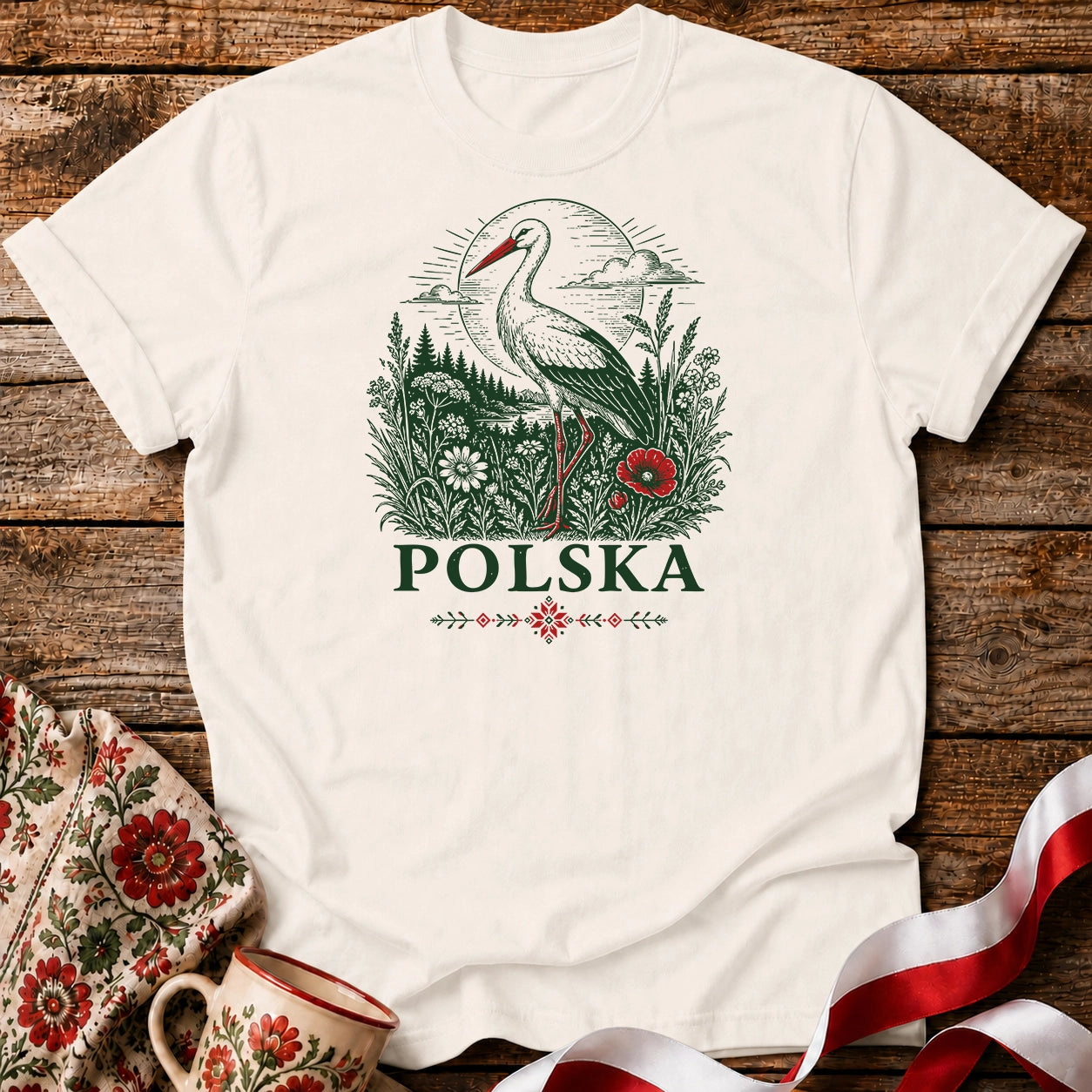 Polska Bocian Unisex T-Shirt