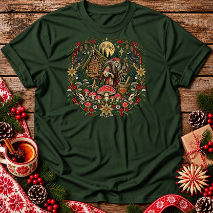Christmas Baba Yaga and Chicken-Legged Hut Unisex T-Shirt