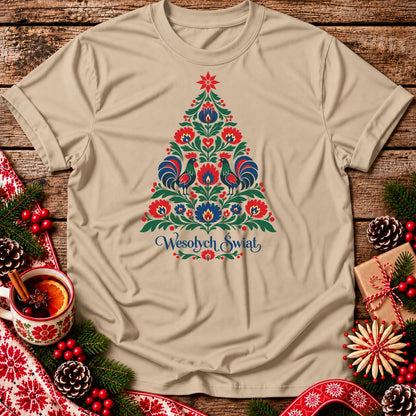 Wesołych Świąt Polish Folk Christmas Tree Unisex T-Shirt