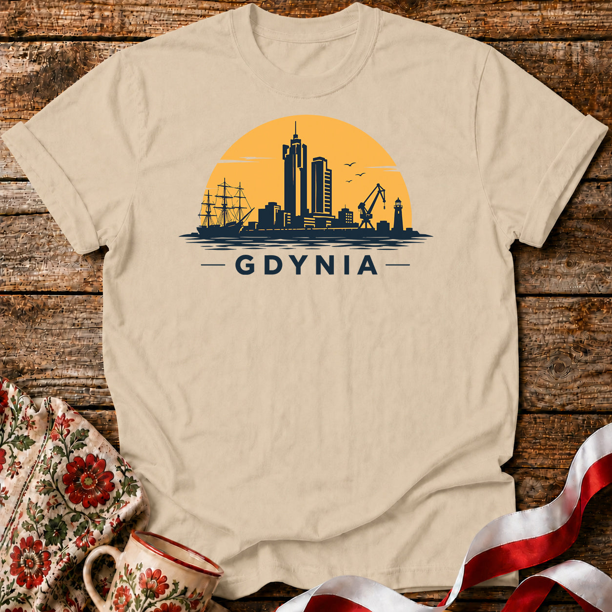 Gdynia Port Sunset Polish City Unisex T-Shirt