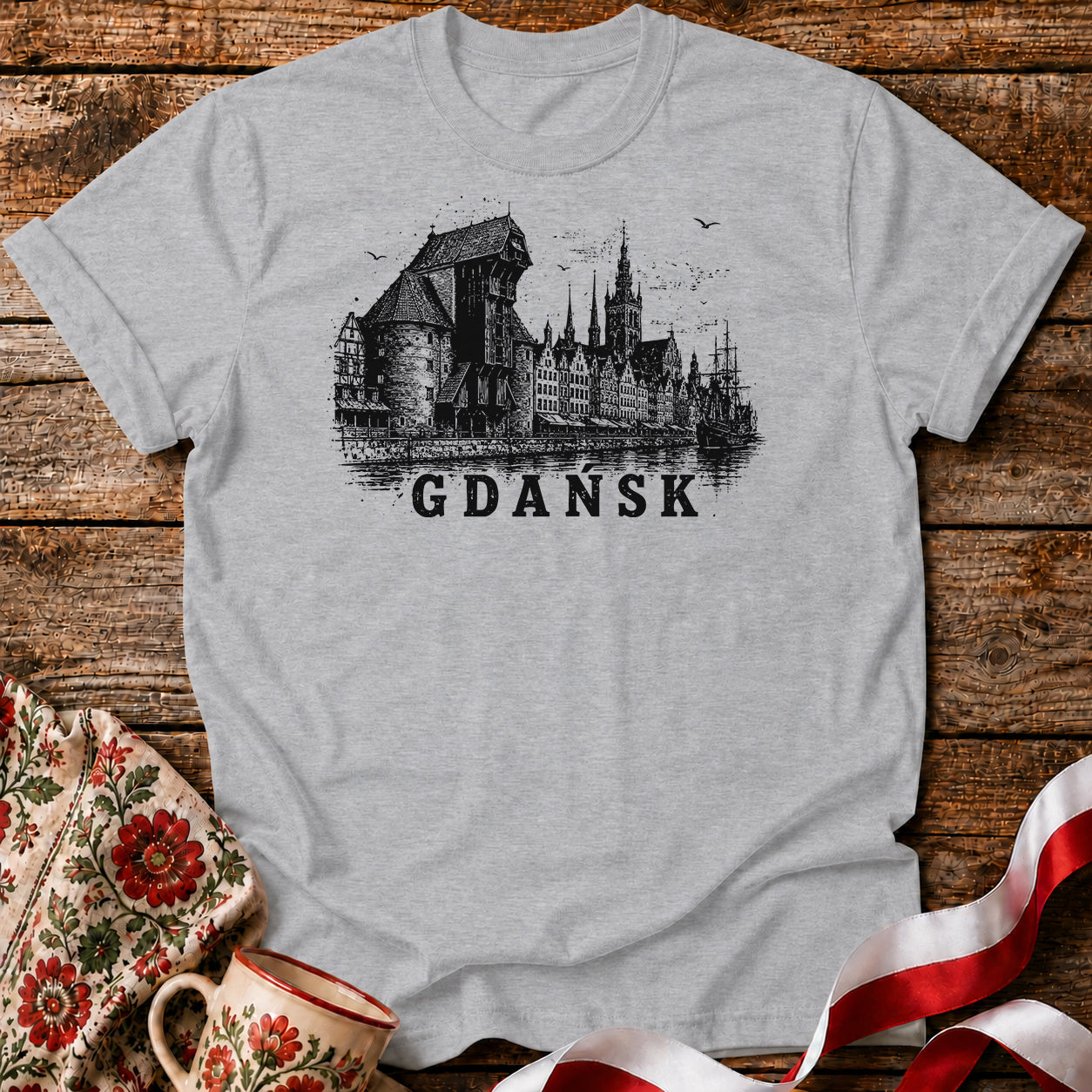 Gdańsk Skyline Polish City Unisex T-Shirt