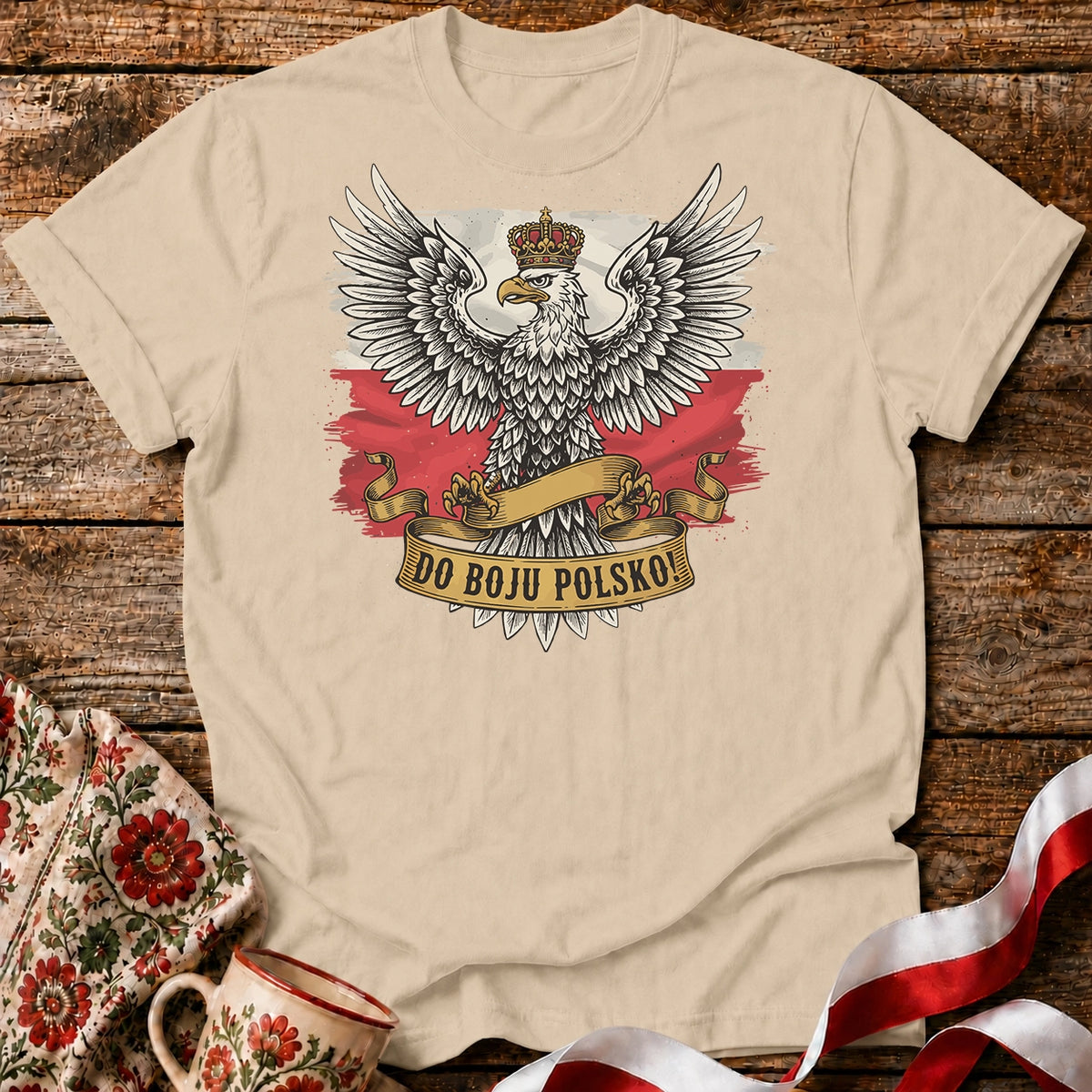 Do Boju Polsko Eagle on Flag Unisex T-shirt