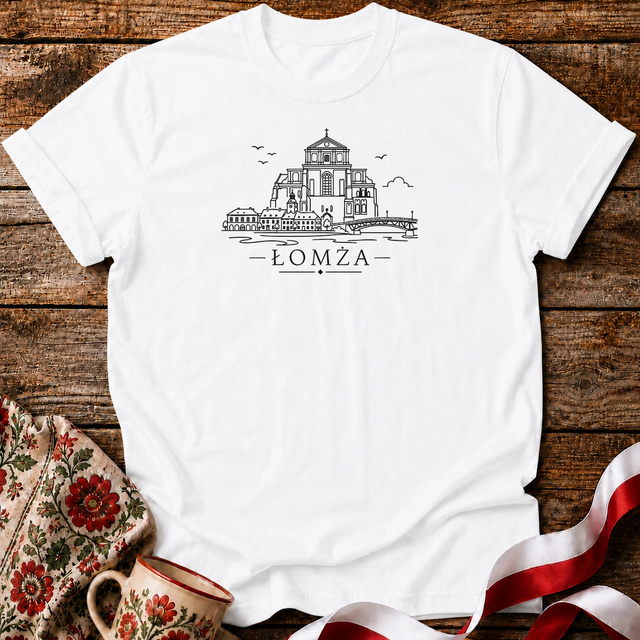 Łomża Minimal Skyline Unisex T-Shirt