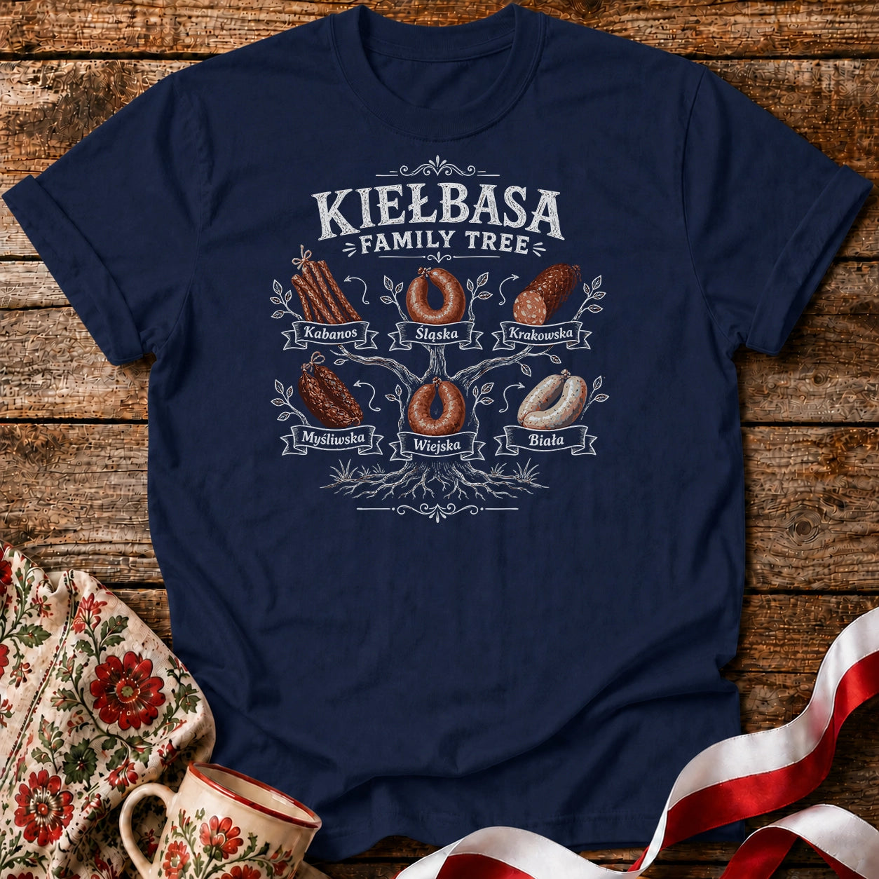 Kiełbasa Family Tree Unisex T-Shirt