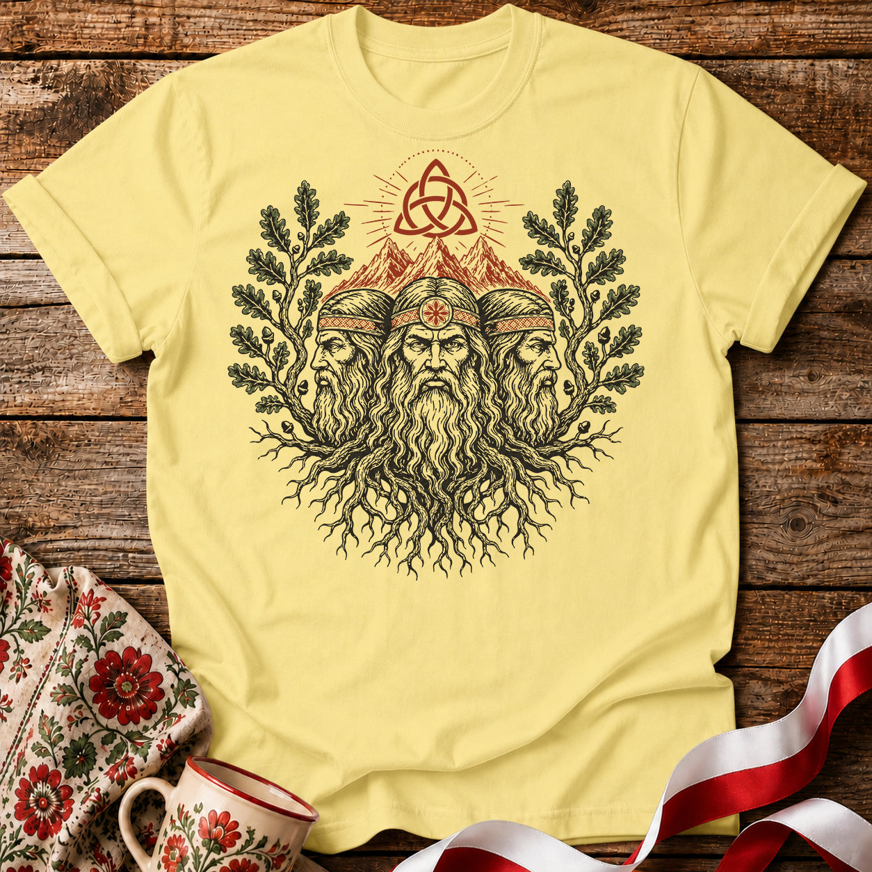 Triglav Three Roots Slavic Mythology Unisex T-Shirt