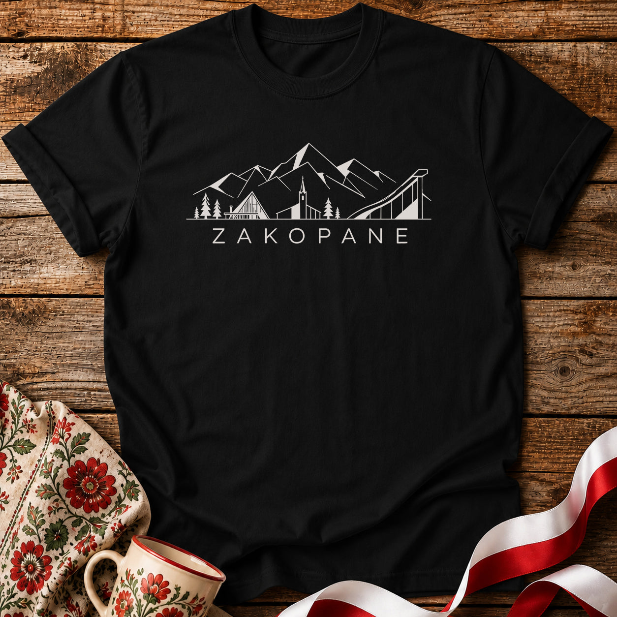 Zakopane Minimal Mountain Polish Unisex T-Shirt