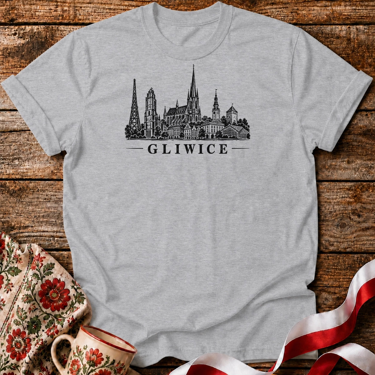 Gliwice Skyline Unisex T-Shirt