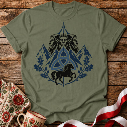 Triglav Blue Triquetra Slavic Mythology Unisex T-Shirt