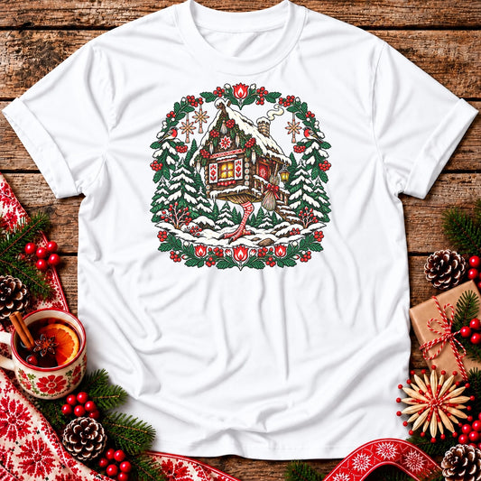 Christmas Baba Yaga Folk Hut Unisex T-Shirt
