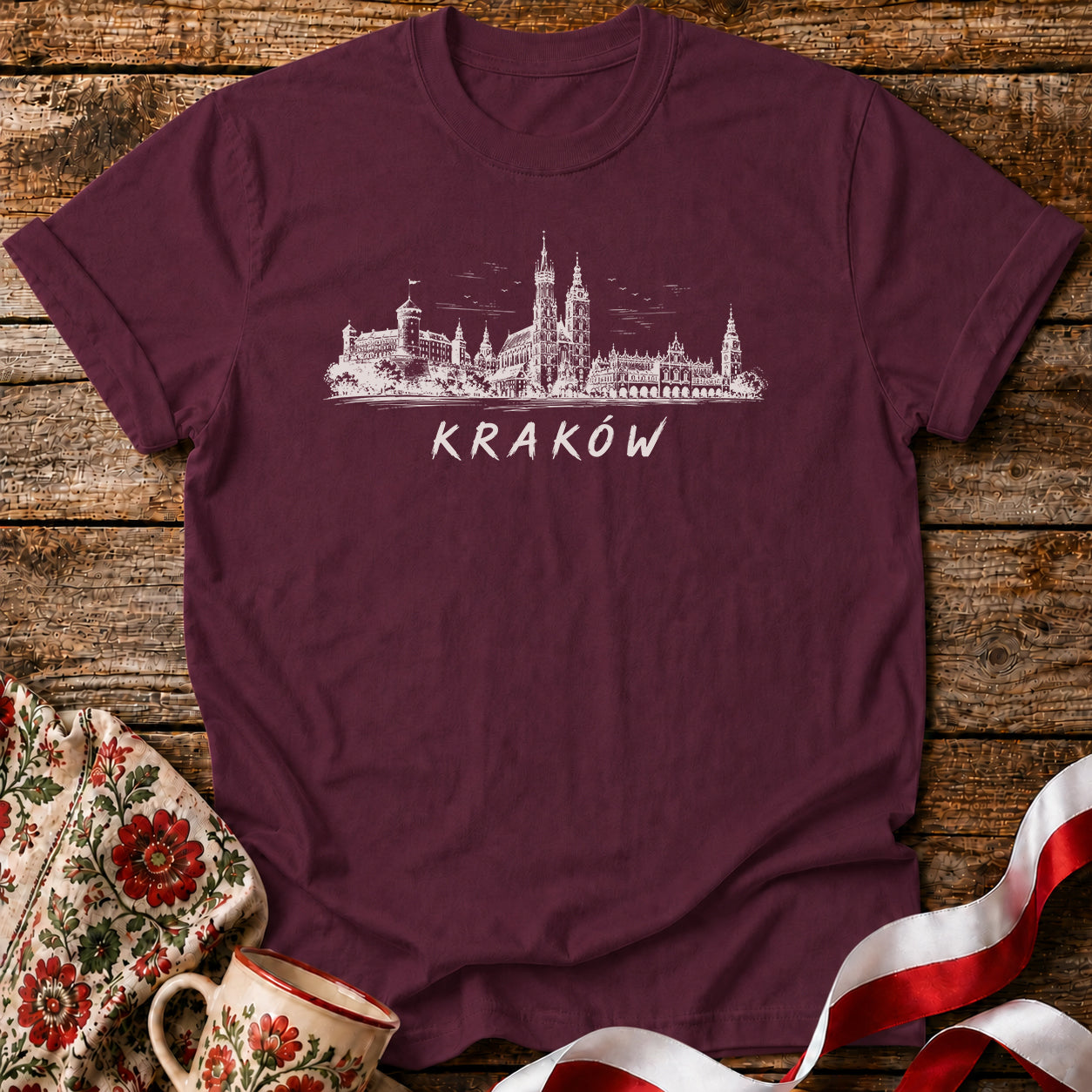 Kraków Skyline Polish City Unisex T-Shirt