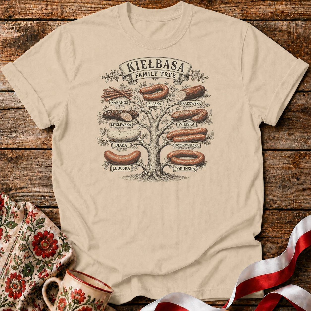 Kiełbasa Family Tree Unisex T-Shirt