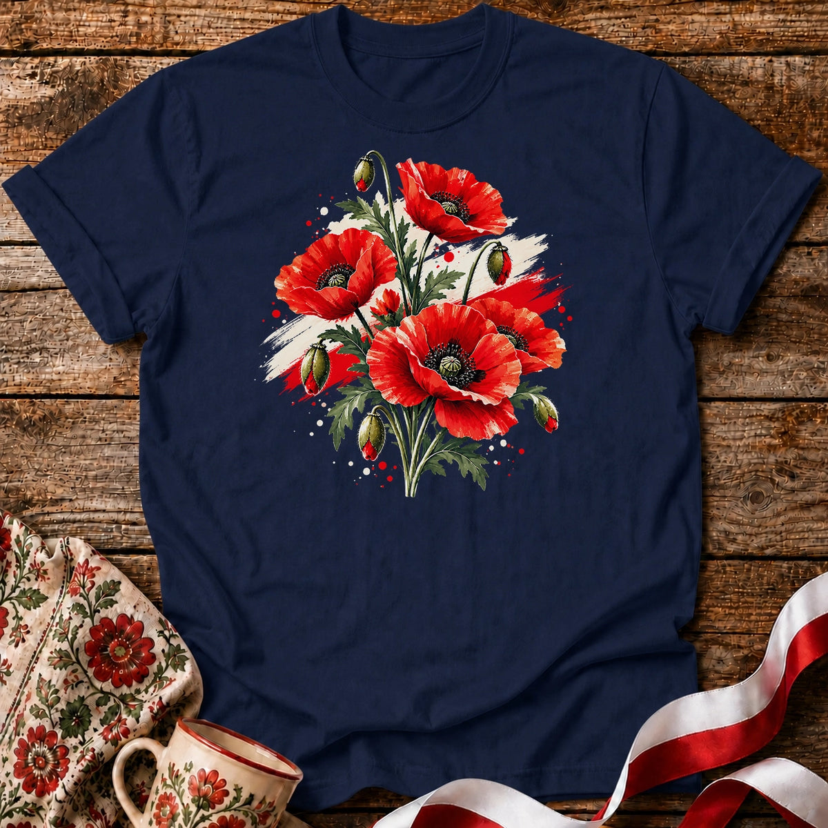 Polish Poppies and Flag Unisex T-Shirt