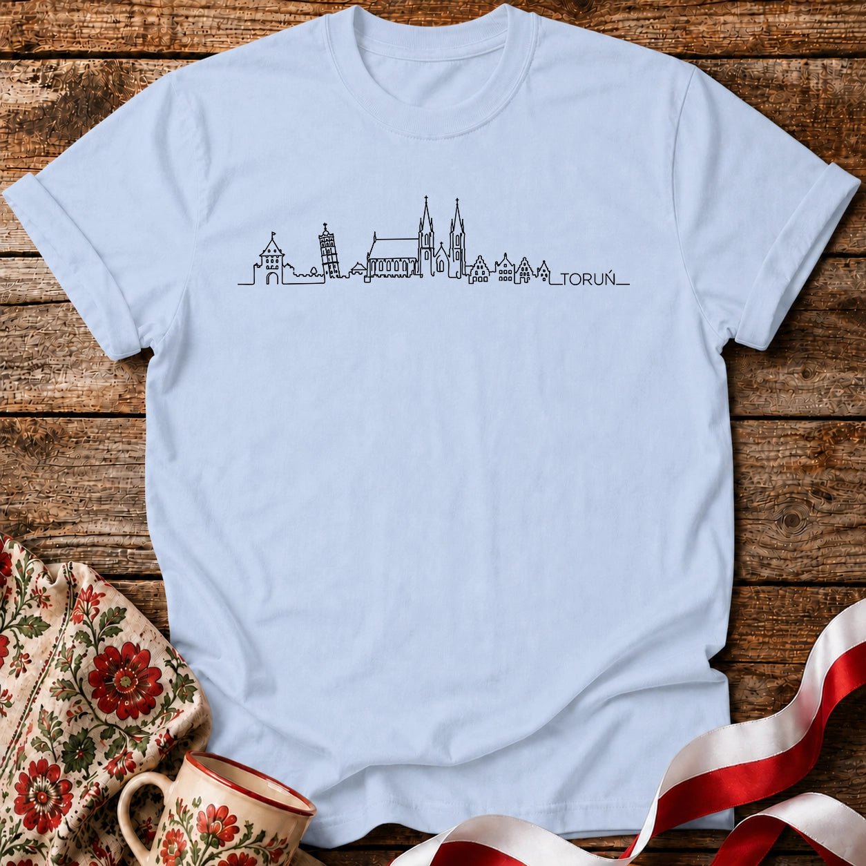 Toruń One-Line Skyline Polish City Unisex T-Shirt