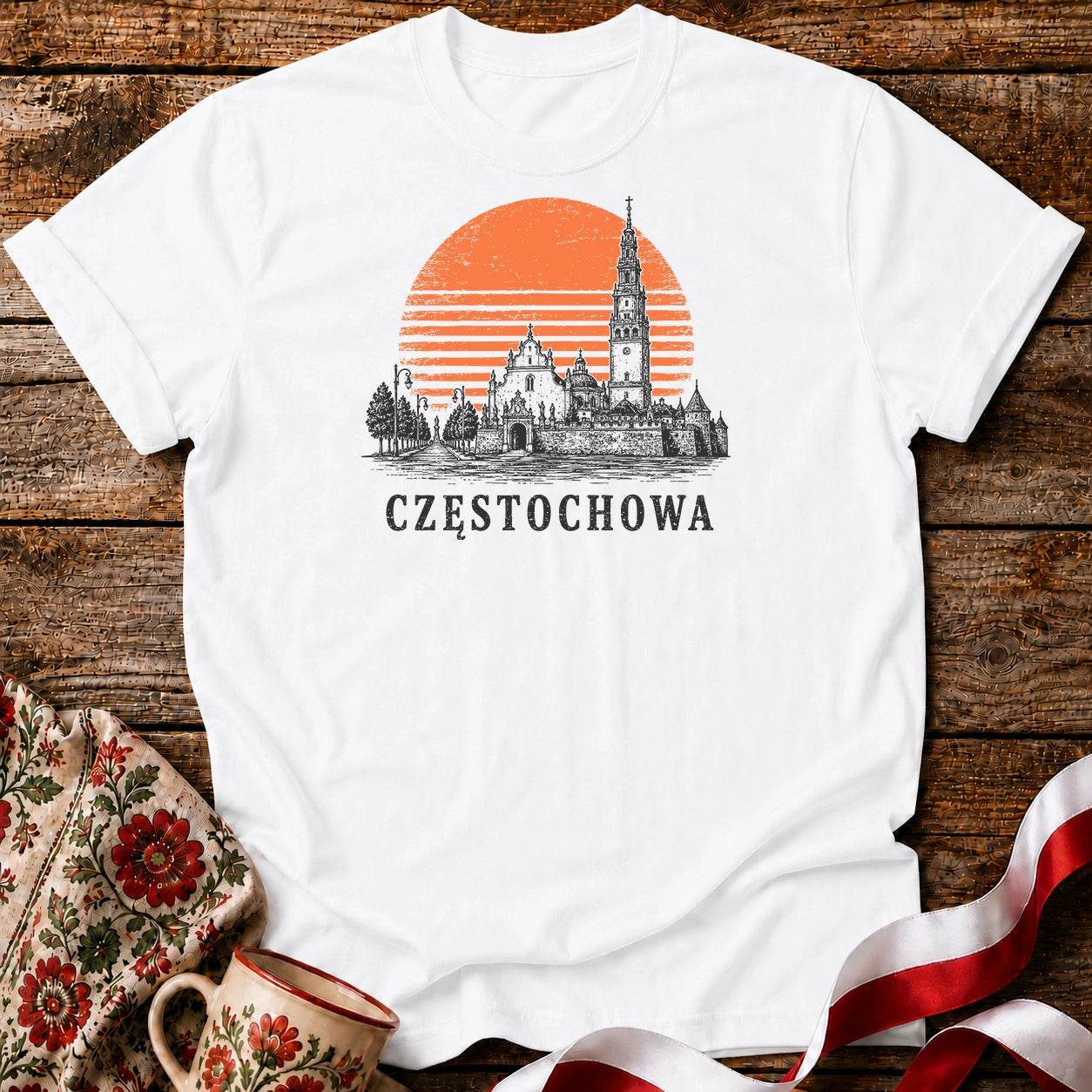 Częstochowa Sunset Skyline Polish City Unisex T-Shirt