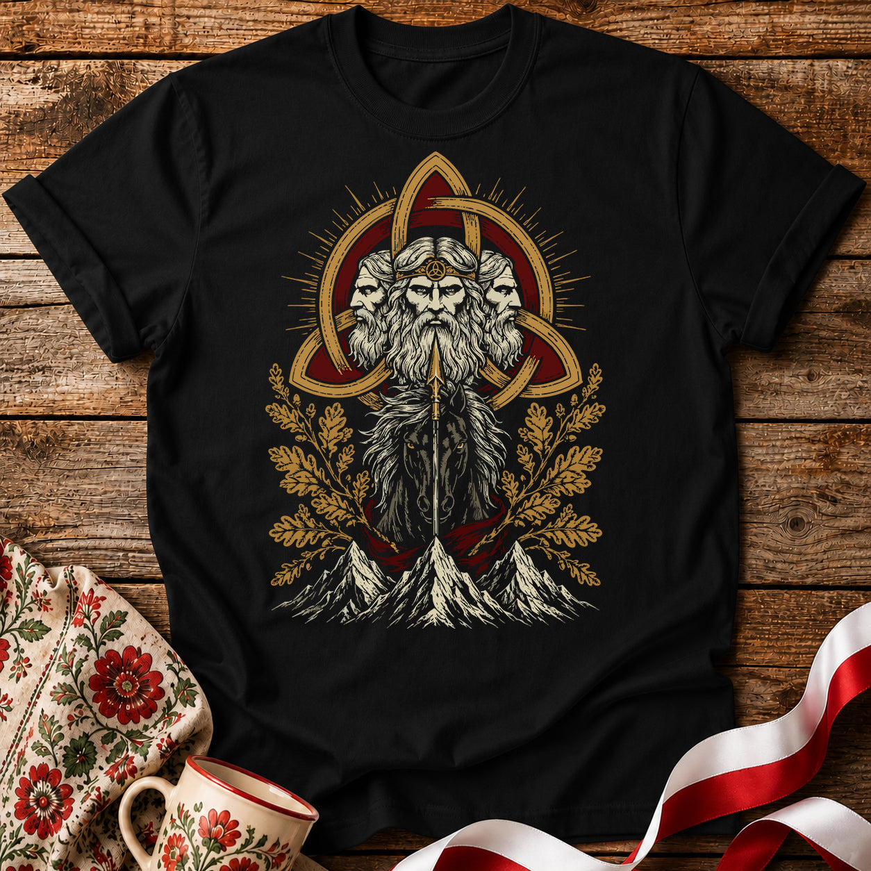 Triglav Triquetra Slavic Mythology Unisex T-Shirt