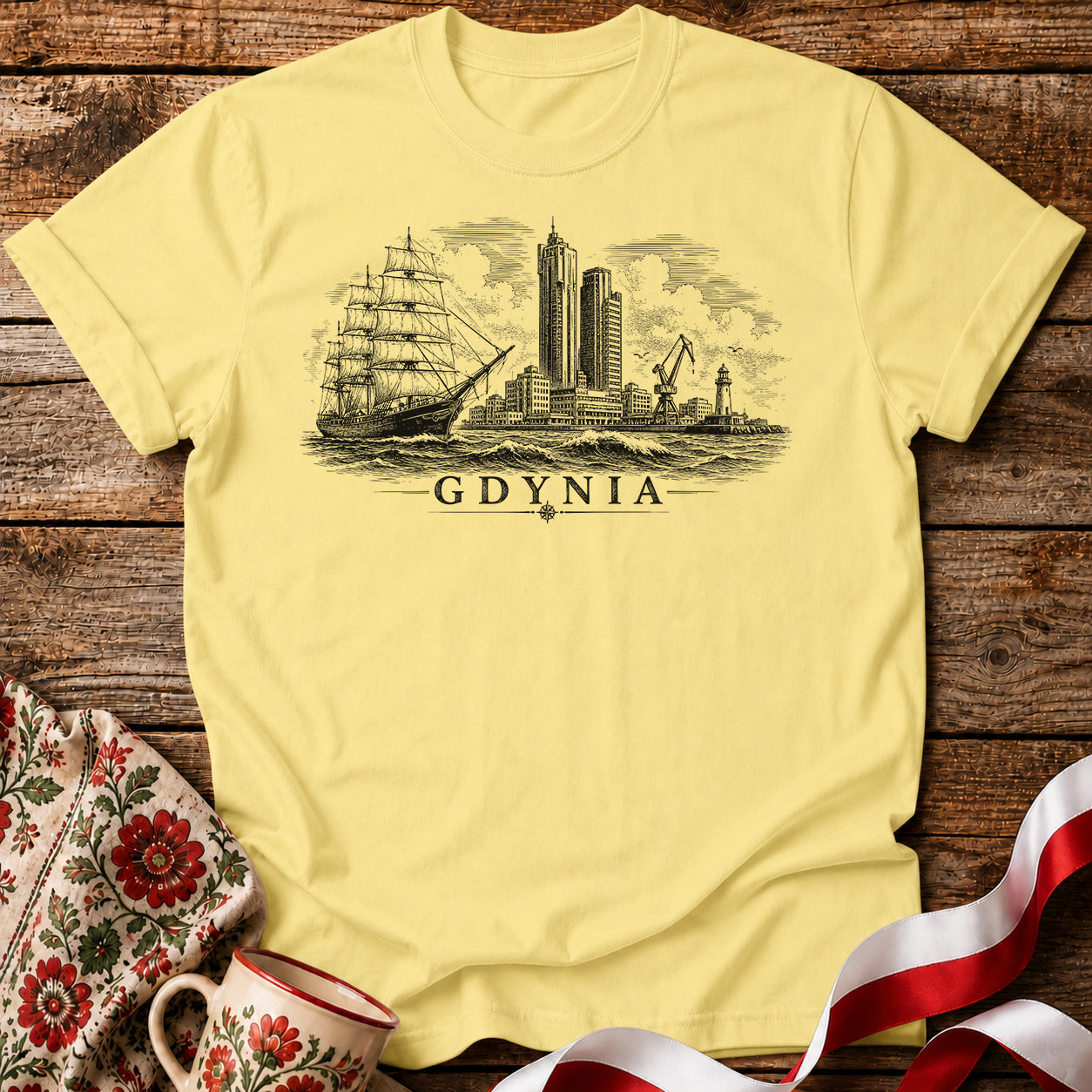 Gdynia Skyline Polish City Unisex T-Shirt