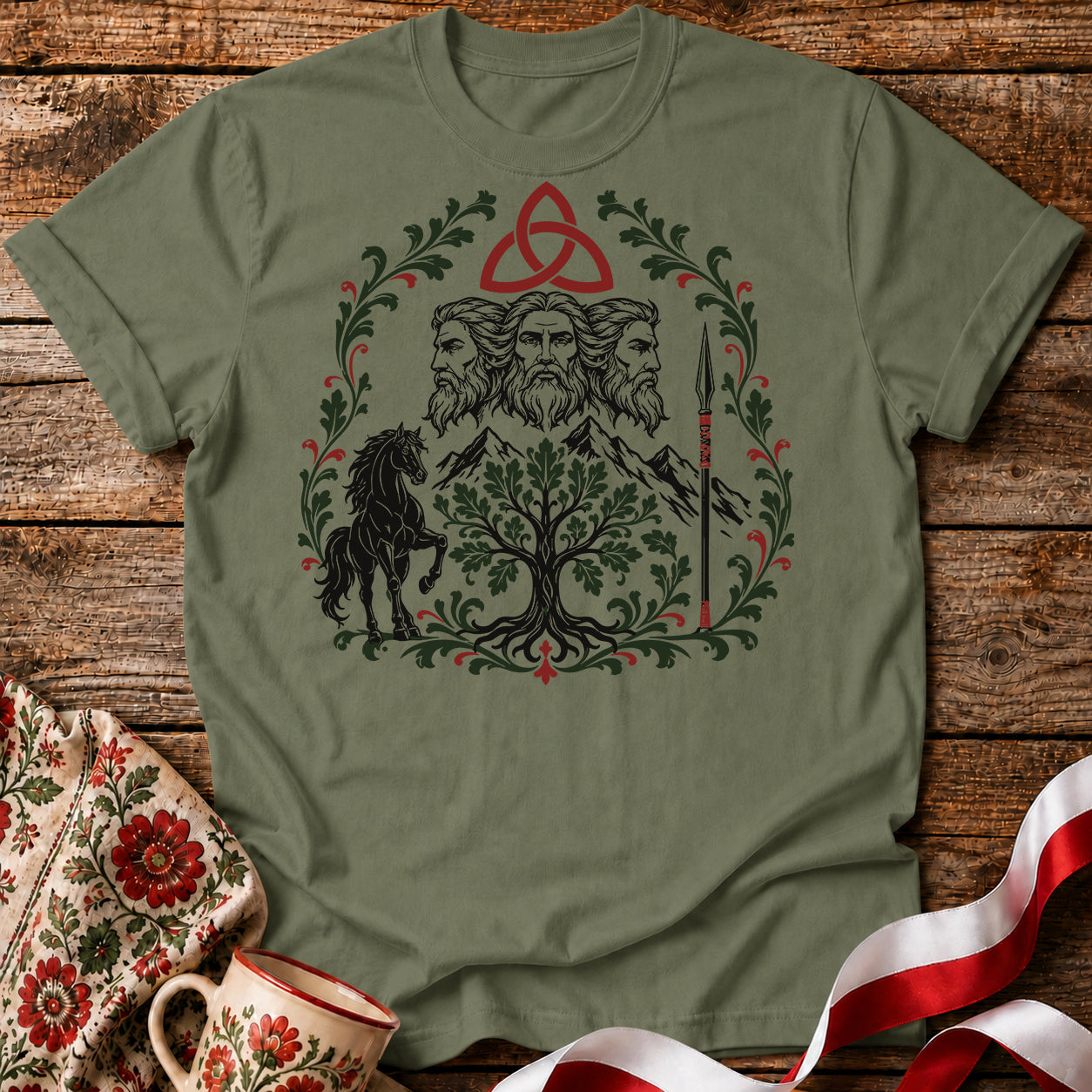 Triglav Triquetra Slavic Mythology Unisex T-Shirt