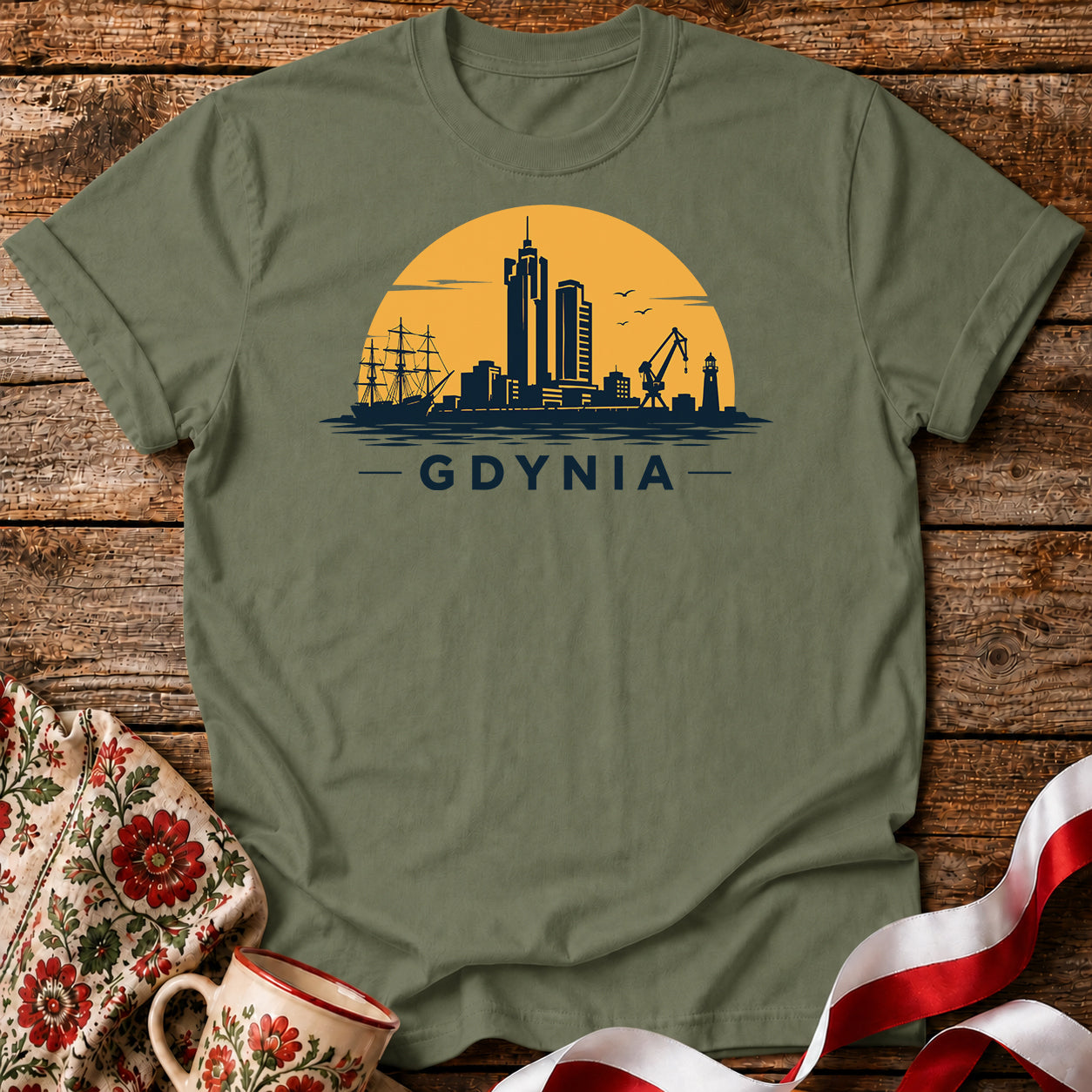 Gdynia Port Sunset Polish City Unisex T-Shirt
