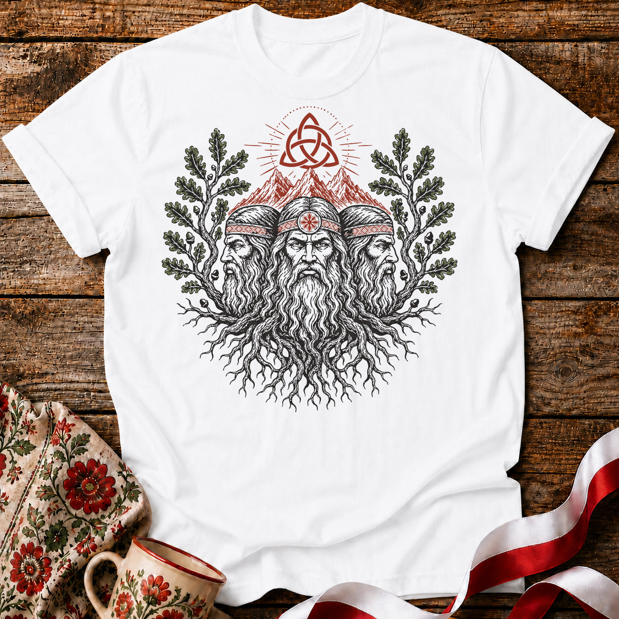 Triglav Three Roots Slavic Mythology Unisex T-Shirt