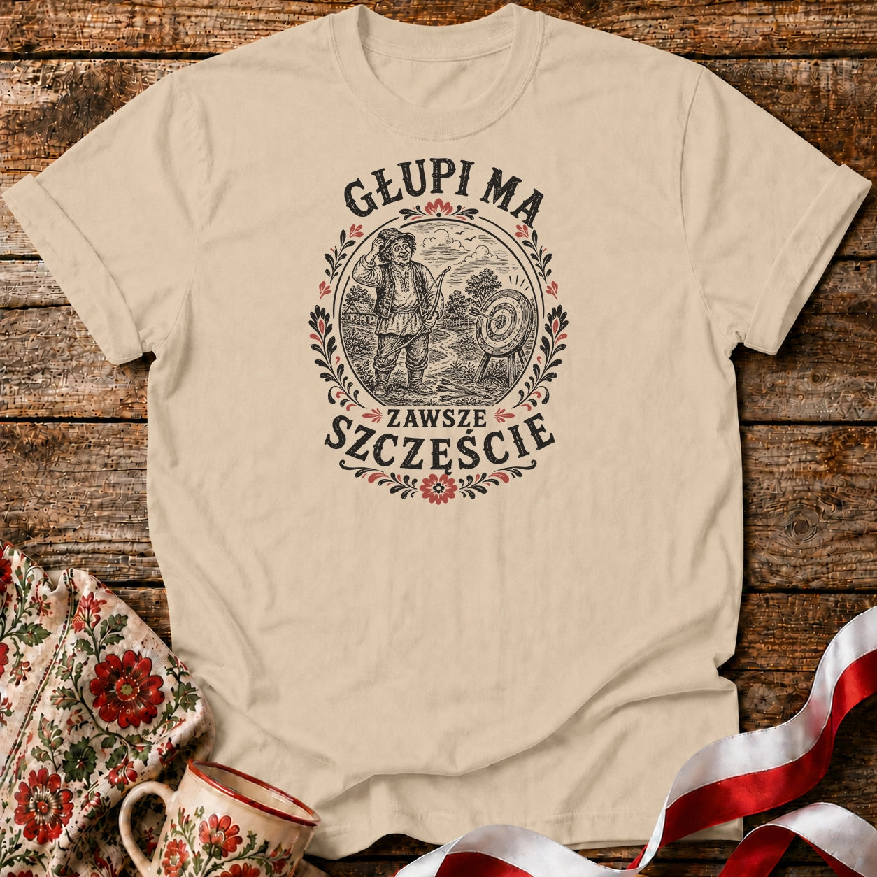Głupi Ma Zawsze Szczęście Unisex T-Shirt