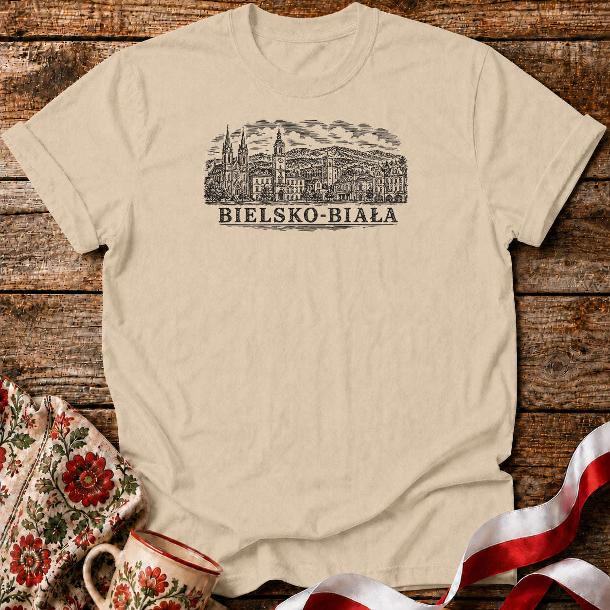 Bielsko-Biała Dark Skyline Unisex T-Shirt