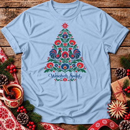 Wesołych Świąt Polish Folk Christmas Tree Unisex T-Shirt