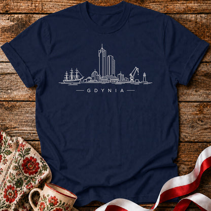Gdynia Minimal Skyline Polish City Unisex T-Shirt