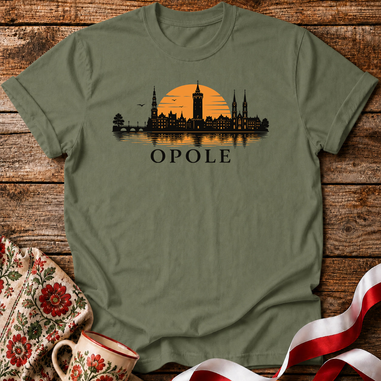 Opole Sunset Skyline Polish City Unisex T-Shirt