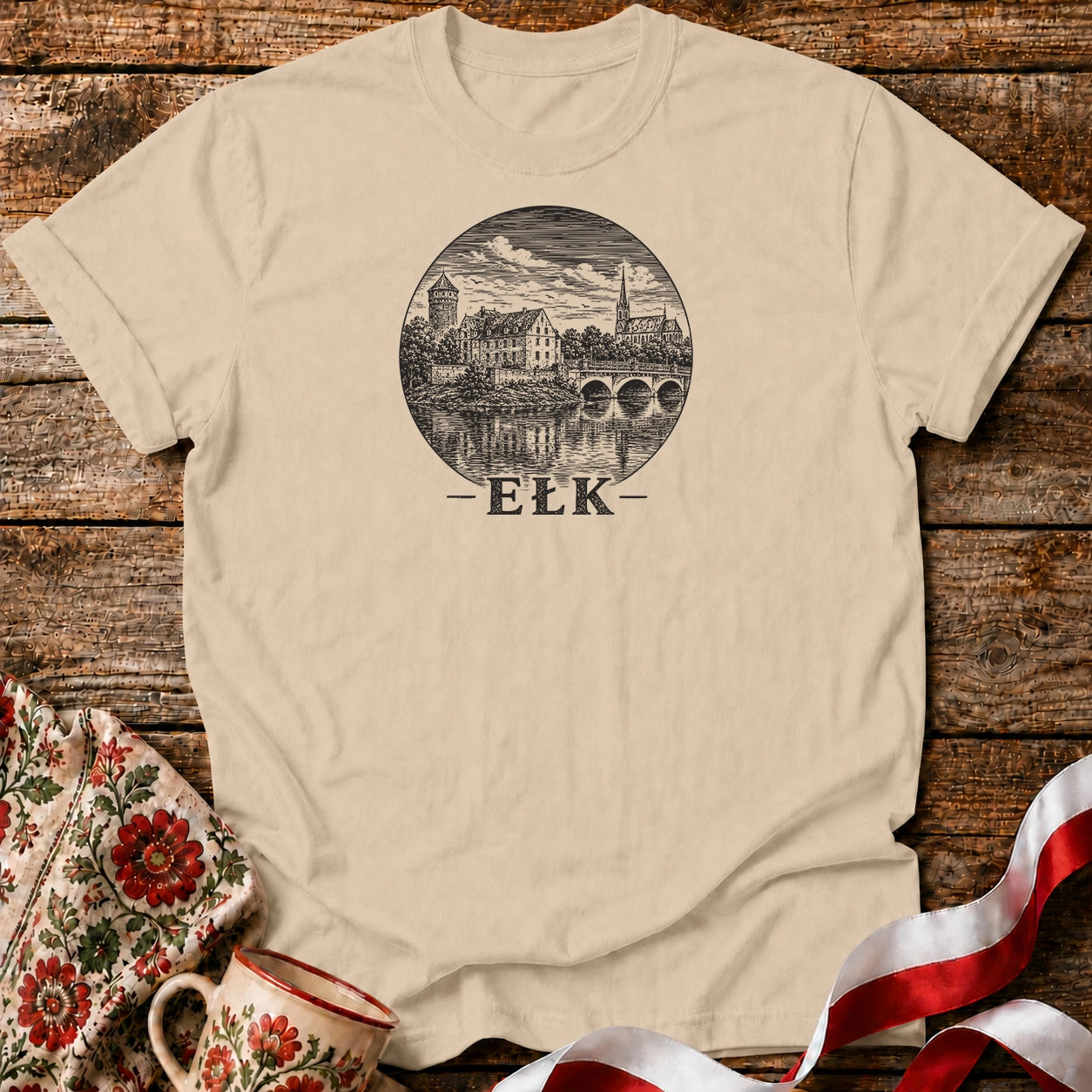 Ełk Vintage Skyline Unisex T-Shirt