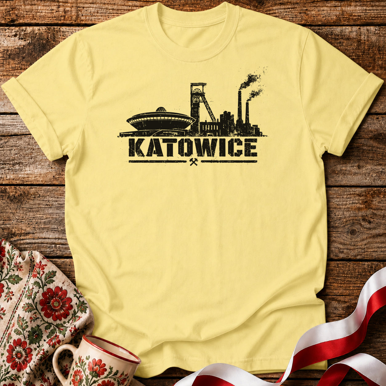 Katowice Industrial Skyline Polish City Unisex T-Shirt
