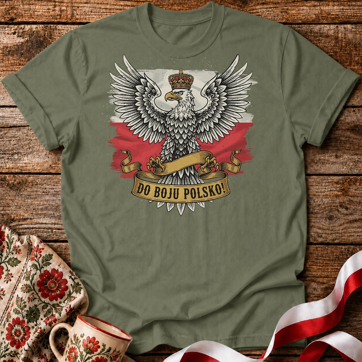 Do Boju Polsko Eagle on Flag Unisex T-shirt