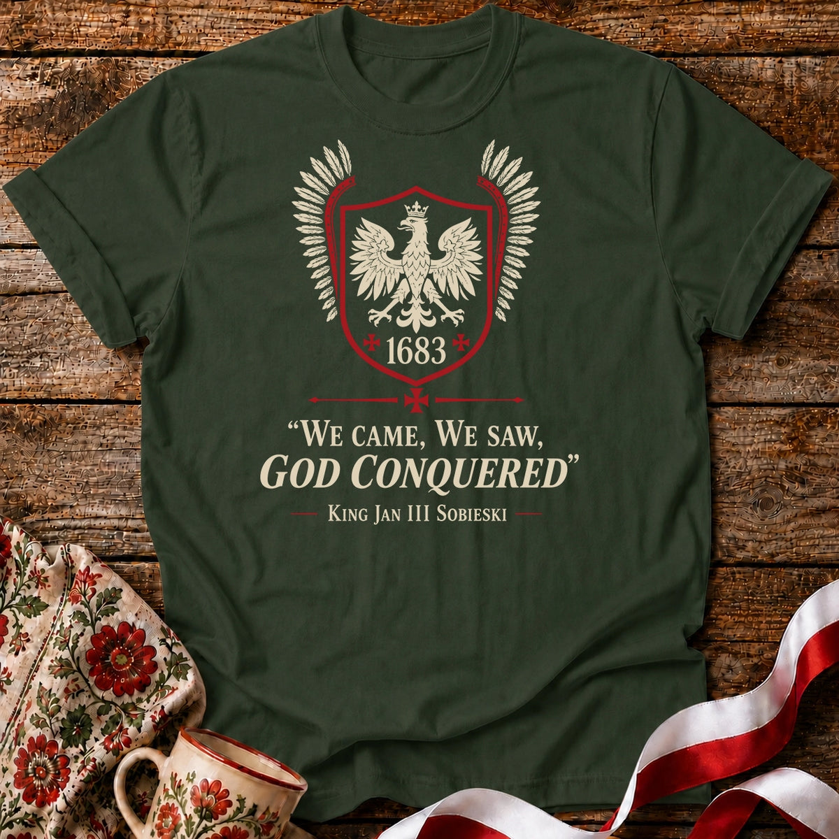 God Conquered 1683 Eagle Crest Unisex T-Shirt
