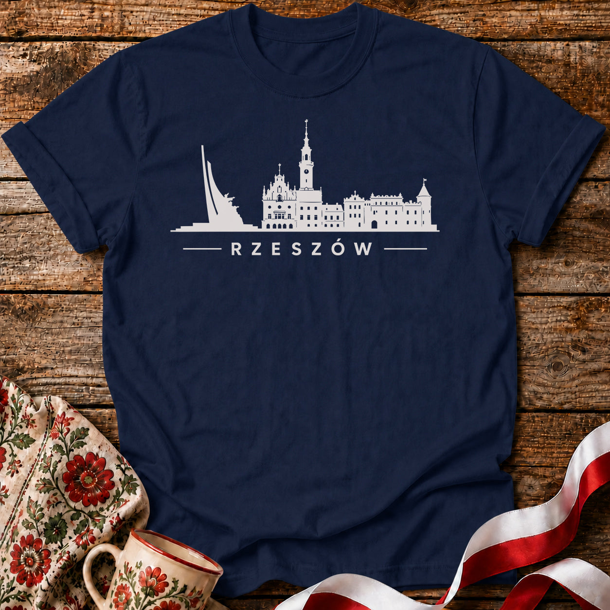 Rzeszów Minimal Skyline Polish City Unisex T-Shirt