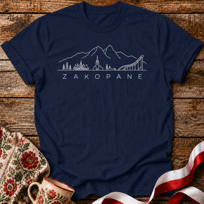 Zakopane Minimal Skyline Polish City Unisex T-Shirt