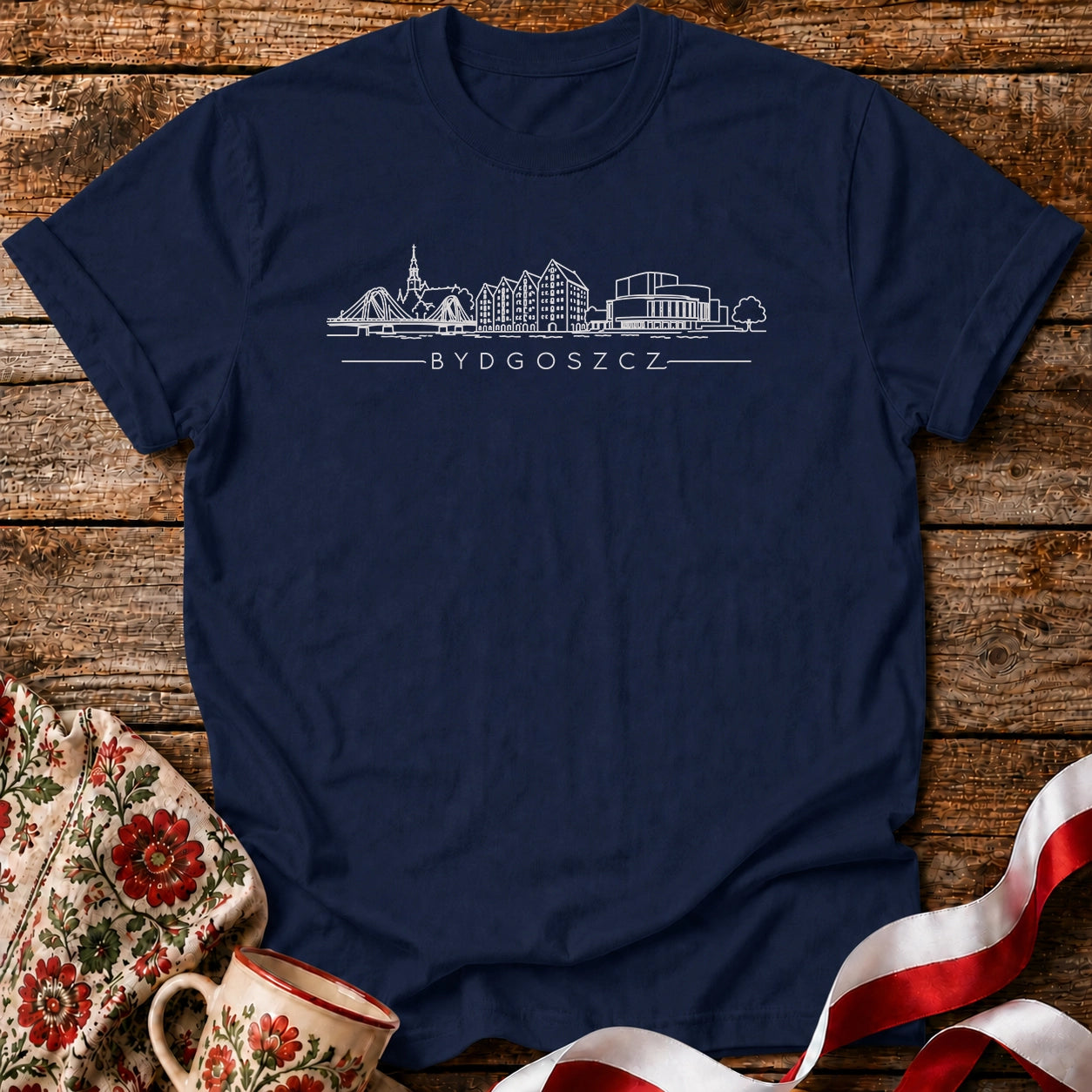 Bydgoszcz Minimal Skyline Polish City Unisex T-Shirt