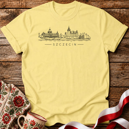 Szczecin Minimal Skyline Polish City Unisex T-Shirt